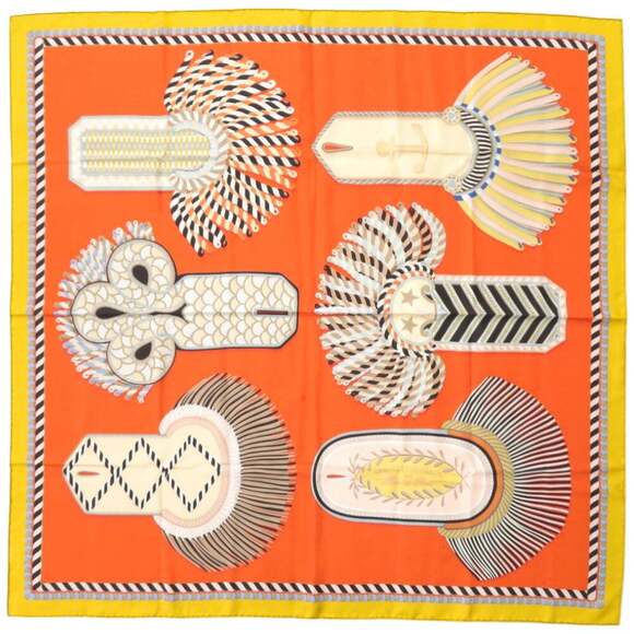 HERMES Orange Silk Scarf - Picture 1 of 7